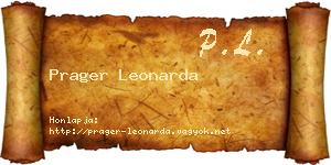 Prager Leonarda névjegykártya